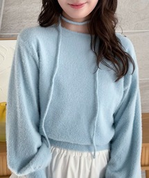 clear | チョーカー付きフェザーニットトップス≪2024AW新作≫(ニット/セーター)