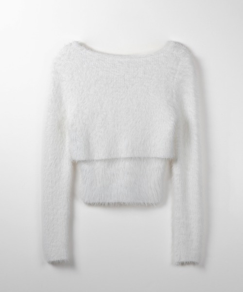 【 ２点セット 】トロミシャギーキャミソール ＋ ショートカーディガン SET ／ toromi shaggy camisole ＋ short cardigan SET（アンサンブル）｜me+em select（ミームセレクト）