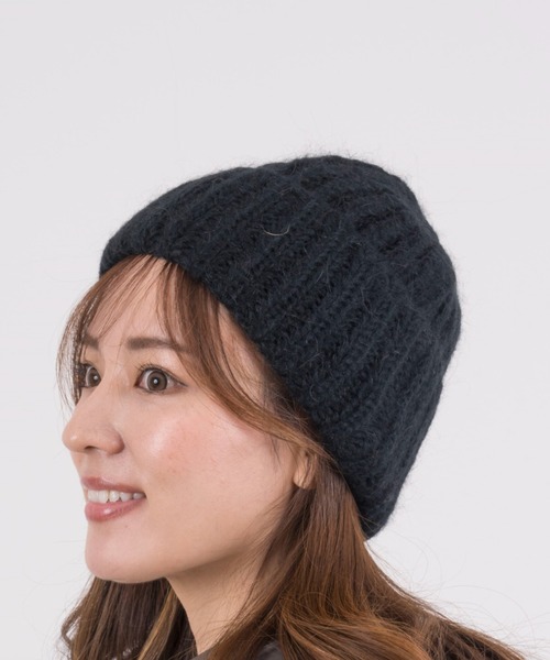 FRATELLI TALLI（フラテリタリ）の「【FRATELLI TALLI/フラッテルタリ】ニットキャップ　ニット帽　MOHAIR KID（ニットキャップ/ビーニー・レディース・ブラック/ライトグレー/ブラウン/バイオレット・FREE）」の2枚目の写真