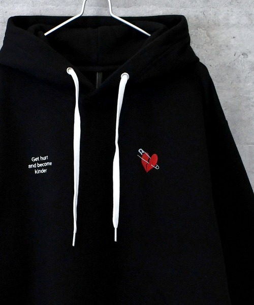 少し美品 TEAM MESSAGE チームメッセージ 裏起毛 ビッグ パーカー message embroidery sweat hoodie/メッセージ刺繍 スウェット