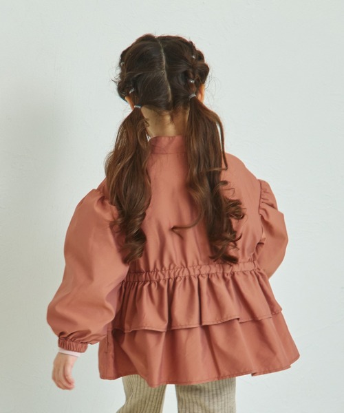 フリルナイロンブルゾン Kastane ダブルジップ】フリルナイロン