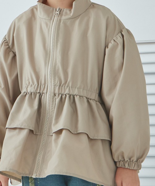 セール】ガールズデザイン フリル ナイロン ブルゾン（ナイロン