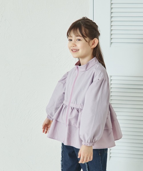 セール】ガールズデザイン フリル ナイロン ブルゾン（ナイロン