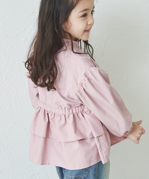 セール】ガールズデザイン フリル ナイロン ブルゾン（ナイロン