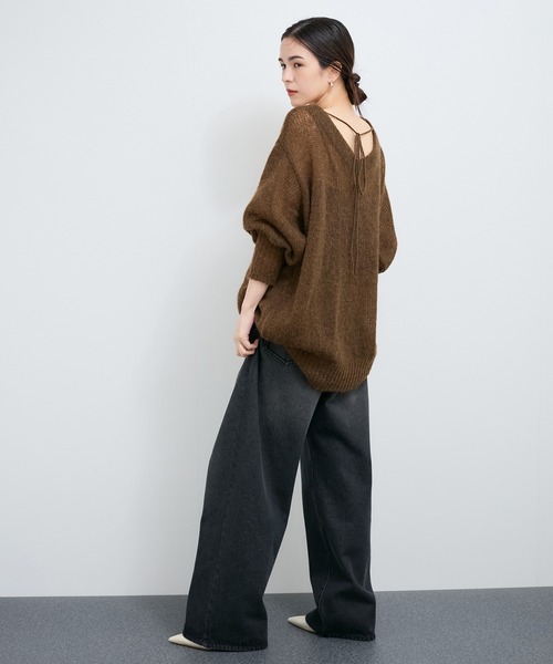 LE CERCLE par rope'（ルセルクルパーロペ）の「バックリボン2WAYモヘヤニット（ニット/セーター・レディース・ダークブラウン/グレー/ブルー系その他6・FREE）」の5枚目の写真