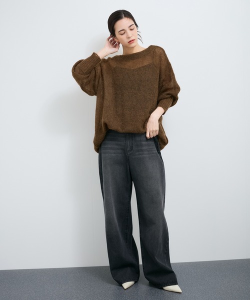 LE CERCLE par rope'（ルセルクルパーロペ）の「バックリボン2WAYモヘヤニット（ニット/セーター・レディース・ダークブラウン/グレー/ブルー系その他6・FREE）」の6枚目の写真