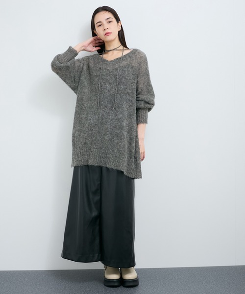 LE CERCLE par rope'（ルセルクルパーロペ）の「バックリボン2WAYモヘヤニット（ニット/セーター・レディース・ダークブラウン/グレー/ブルー系その他6・FREE）」の7枚目の写真