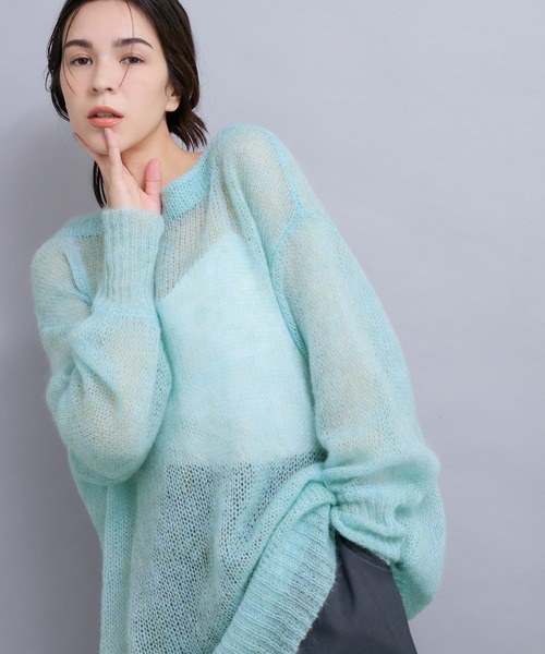 LE CERCLE par rope'（ルセルクルパーロペ）の「バックリボン2WAYモヘヤニット（ニット/セーター・レディース・ダークブラウン/グレー/ブルー系その他6・FREE）」の17枚目の写真