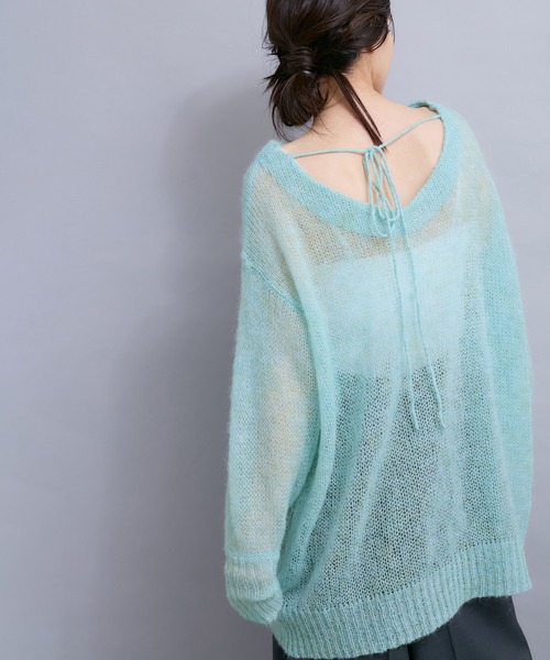 LE CERCLE par rope'（ルセルクルパーロペ）の「バックリボン2WAYモヘヤニット（ニット/セーター・レディース・ダークブラウン/グレー/ブルー系その他6・FREE）」の19枚目の写真