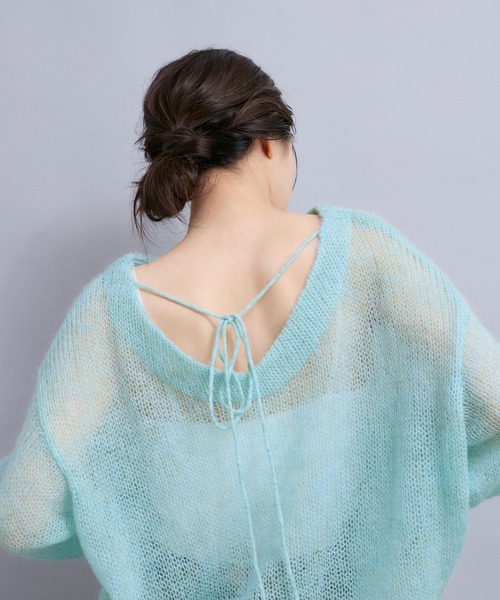 LE CERCLE par rope'（ルセルクルパーロペ）の「バックリボン2WAYモヘヤニット（ニット/セーター・レディース・ダークブラウン/グレー/ブルー系その他6・FREE）」の20枚目の写真