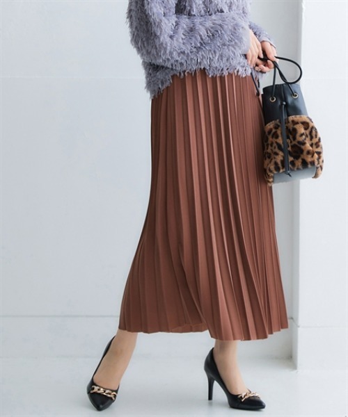 nissen（ニッセン）の「【販売終了】艶アコーディオンプリーツスカート（スカート・レディース・ベージュ/ピンク/ブラック/ブルーグリーン/グレー・S/M/L/LL）」の5枚目の写真