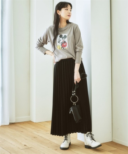 nissen（ニッセン）の「【販売終了】艶アコーディオンプリーツスカート（スカート・レディース・ベージュ/ピンク/ブラック/ブルーグリーン/グレー・S/M/L/LL）」の12枚目の写真