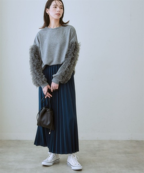 nissen（ニッセン）の「【販売終了】艶アコーディオンプリーツスカート（スカート・レディース・ベージュ/ピンク/ブラック/ブルーグリーン/グレー・S/M/L/LL）」の16枚目の写真