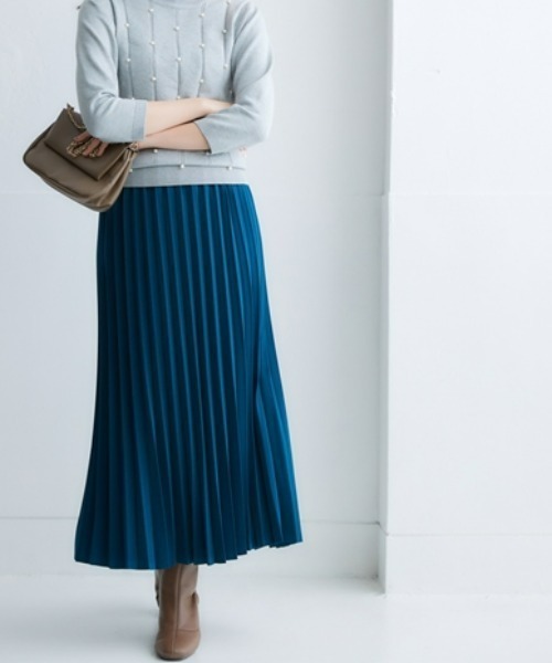 nissen（ニッセン）の「【販売終了】艶アコーディオンプリーツスカート（スカート・レディース・ベージュ/ピンク/ブラック/ブルーグリーン/グレー・S/M/L/LL）」の17枚目の写真