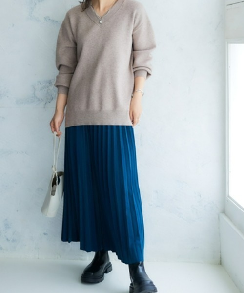 nissen（ニッセン）の「【販売終了】艶アコーディオンプリーツスカート（スカート・レディース・ベージュ/ピンク/ブラック/ブルーグリーン/グレー・S/M/L/LL）」の21枚目の写真