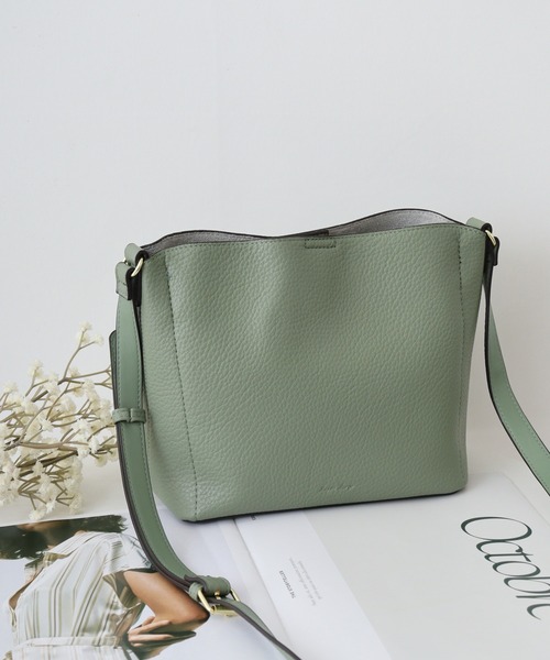 Legato Largo（レガートラルゴ）の「Legato Largo　レトロシボPUショルダーバッグ（ショルダーバッグ・レディース・ブラック/ライトベージュ/ライトブラウン/ミント/ライトグレー・FREE）」の5枚目の写真