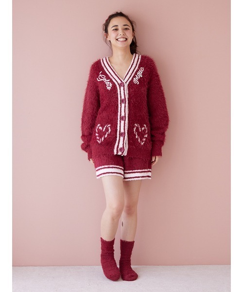 ジェラートピケ❤︎フェザーカーディガン&ショートパンツRED新品 ジェラートピケ❤︎フェザーカーディガン&ショートパンツRED新品