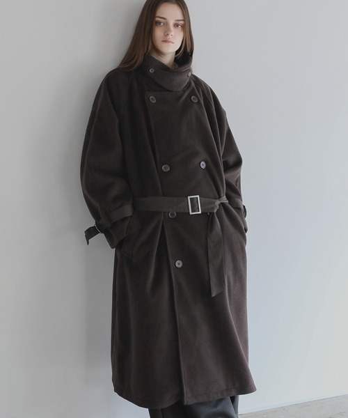 あっちゃんドゥーズイエムクラスグレー オーバーサイズ チェスターコート ANPAS チェスターコート コート Melton Chester Coat/ANPAS 別注