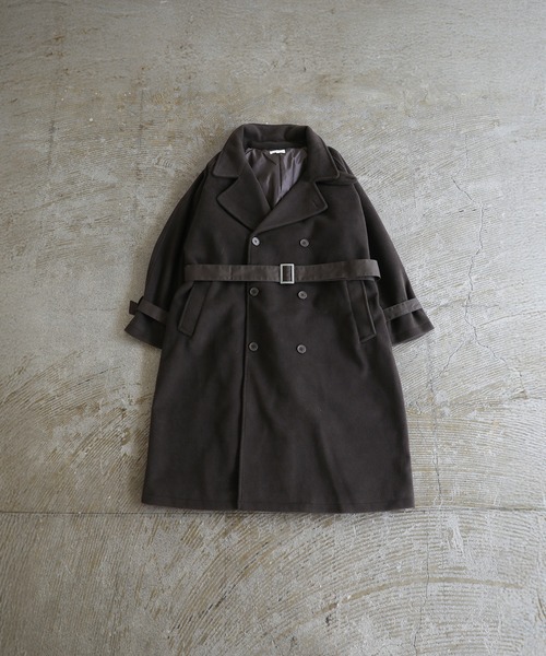 ウールミックスオーバーサイズ2wayハイネックメルトンロング