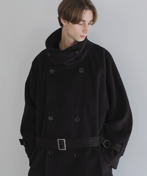 【未使用品】定価8.2万　ディーゼル　メルトンウールロングコート　Ｍ相当 定価8.2万 ディーゼル メルトンウールロングコート M相当