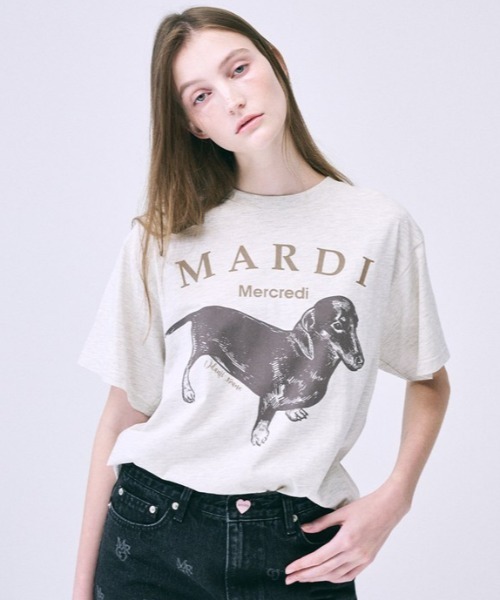 Mardi Mercredi(マルディメクルディ)の「TSHIRT DDANJI / Tシャツ ダンジ(Tシャツ/カットソー・レディース・ホワイト/ヘザーグレー/アイボリー/グレー/オートミール・FREE)」の19枚目の写真