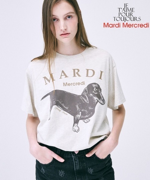 Mardi Mercredi(マルディメクルディ)の「TSHIRT DDANJI / Tシャツ ダンジ(Tシャツ/カットソー・レディース・ホワイト/ヘザーグレー/アイボリー/グレー/オートミール・FREE)」の20枚目の写真