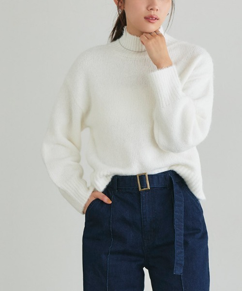 ハイネッククロップドニット（ニット/セーター）｜Pierrot（ピエロ）の