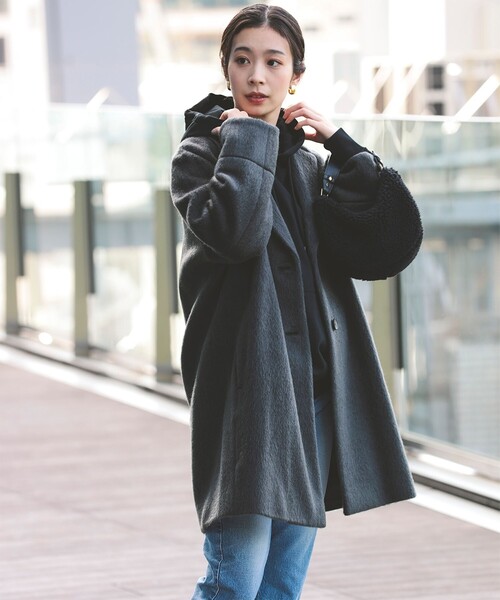 デミルクスビームス　シャギーモヘアコート Demi-Luxe BEAMS（デミルクス ビームス）の「キッドモヘヤ シャギー