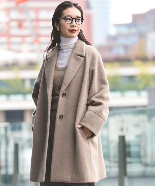 Demi-Luxe BEAMS（デミルクス ビームス）の「キッドモヘヤ シャギーコート（チェスターコート・レディース・ブラウン系その他4/チャコールグレー・38/36）」の14枚目の写真