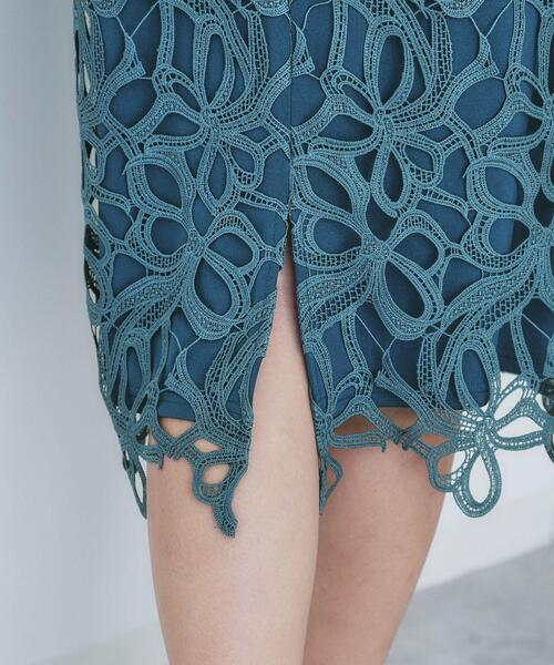 index（インデックス）の「リボンレースタイトスカート【洗濯機洗い可】（スカート・レディース・チャコールグレー/ナチュラル/ダークグリーン・40/38/36/42）」の9枚目の写真