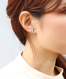 金属アレルギー対応「ieLS」ステンレス CZラインイヤリング