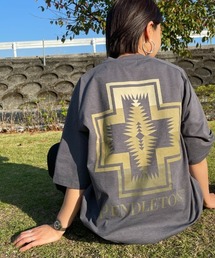 [PENDLETON/ペンドルトン] 別注 ドローコード付き ネイティブ柄バックプリントTシャツ