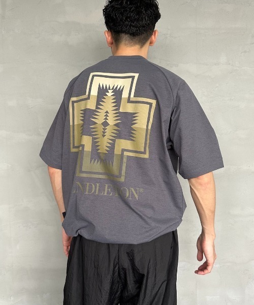 tシャツ 「PENDLETON/ペンドルトン」 別注 ドローコード付き ネイティブ柄バックプリントTシャツ レディース メンズ PENDLETON tシャツ 「PENDLETON/ペンドルトン」 別注 ドロー