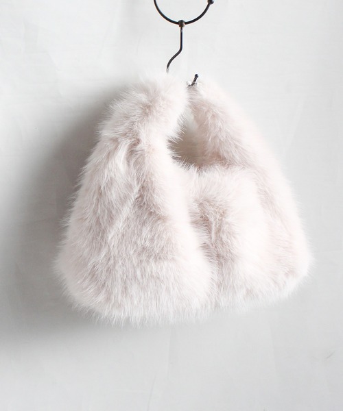 ground green store（グラウンドグリーンストア）の「ground green store / エコファー2WAYバッグ（ショルダーバッグ・レディース・アイボリー/ベージュ・FREE）」の5枚目の写真