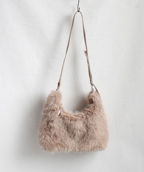 ground green store（グラウンドグリーンストア）の「ground green store / エコファー2WAYバッグ（ショルダーバッグ・レディース・アイボリー/ベージュ・FREE）」の3枚目の写真