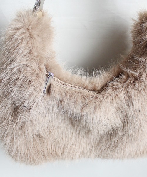 ground green store（グラウンドグリーンストア）の「ground green store / エコファー2WAYバッグ（ショルダーバッグ・レディース・アイボリー/ベージュ・FREE）」の7枚目の写真