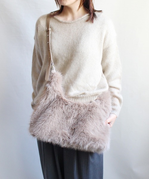 ground green store（グラウンドグリーンストア）の「ground green store / エコファー2WAYバッグ（ショルダーバッグ・レディース・アイボリー/ベージュ・FREE）」の17枚目の写真