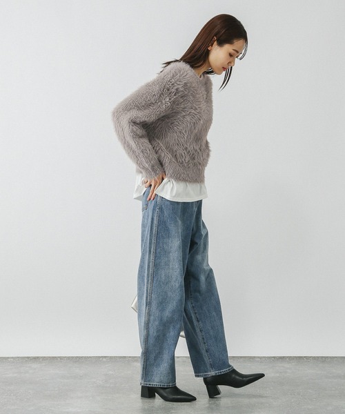 GLOBAL WORK(グローバルワーク)の「シャギークルーネックプルオーバー/250262(ニット/セーター・レディース・モカ/ネイビー/ライトブルー・LARGE/MEDIUM)」の12枚目の写真