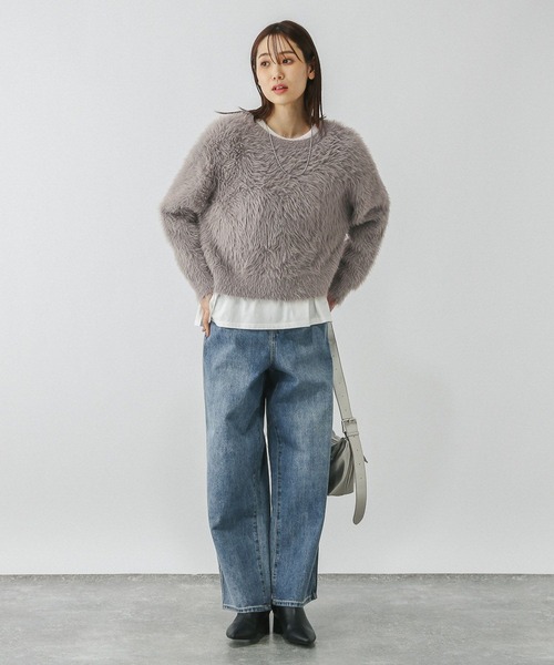 GLOBAL WORK(グローバルワーク)の「シャギークルーネックプルオーバー/250262(ニット/セーター・レディース・モカ/ネイビー/ライトブルー・LARGE/MEDIUM)」の13枚目の写真