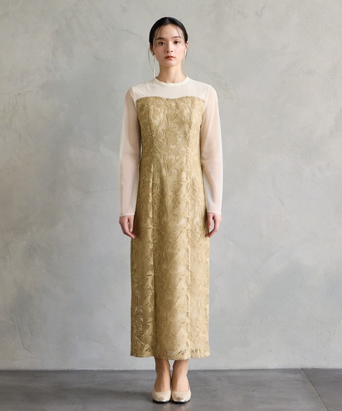 AIMER エメ オーナメント刺繍レース パーティードレス M