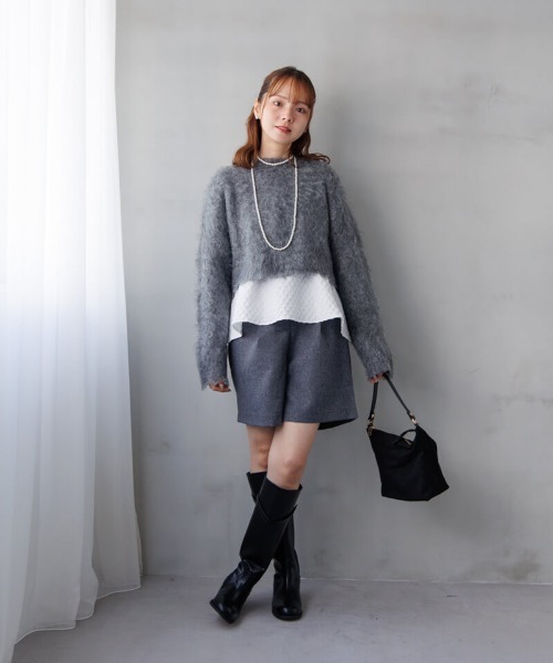 flower（フラワー）の「ポラーニット（ニット/セーター・レディース・アイボリー/グレー/レッド・FREE）」の17枚目の写真