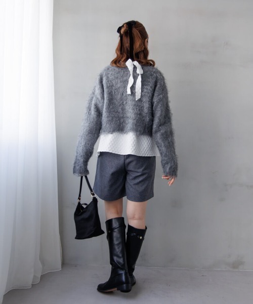 flower（フラワー）の「ポラーニット（ニット/セーター・レディース・アイボリー/グレー/レッド・FREE）」の19枚目の写真