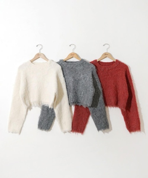 flower（フラワー）の「ポラーニット（ニット/セーター・レディース・アイボリー/グレー/レッド・FREE）」の13枚目の写真