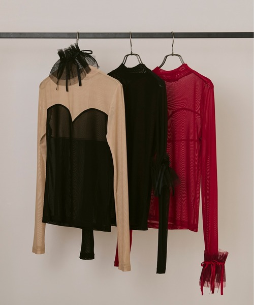 セール】Multi-use チュールカフスシアートップス（Tシャツ/カットソー