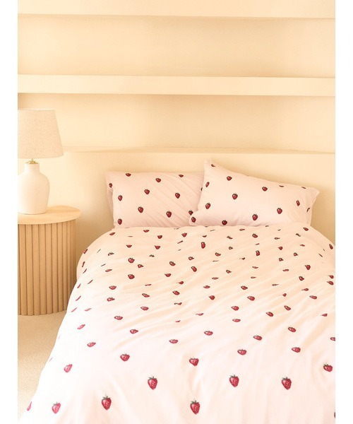gelato pique(Sleep)ストロベリー柄シングル3点セット Sleep】ストロベリー柄3点セット（シングル）(寝具セット