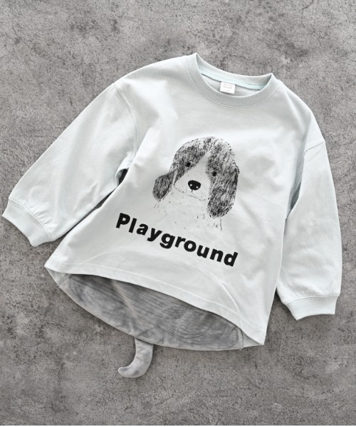 nicohrat（ニコフラート）の「nicohrat/ニコフラート ドッグロングＴシャツ（Tシャツ/カットソー・キッズ・サックスブルー/アイボリー/グレー・110cm/100cm/120cm/130cm/140cm/90cm）」の8枚目の写真