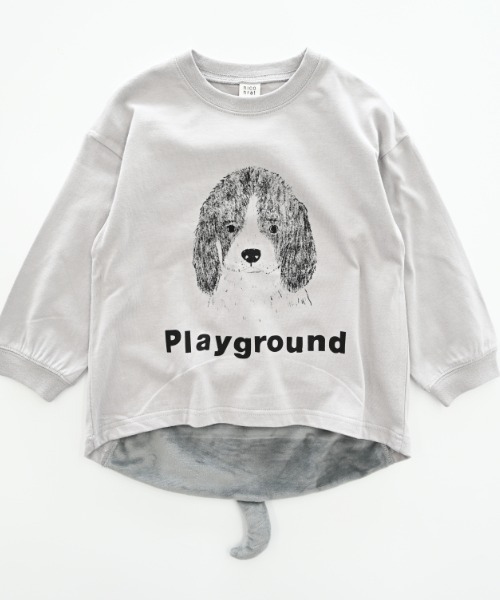 nicohrat（ニコフラート）の「nicohrat/ニコフラート ドッグロングＴシャツ（Tシャツ/カットソー・キッズ・サックスブルー/アイボリー/グレー・110cm/100cm/120cm/130cm/140cm/90cm）」の17枚目の写真