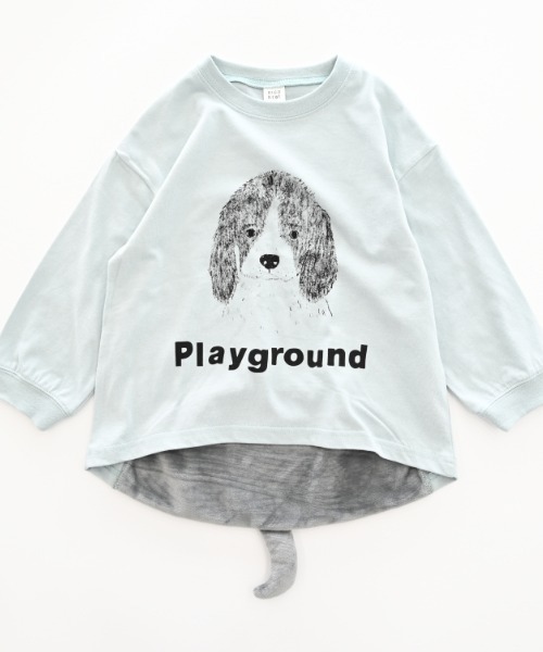 nicohrat（ニコフラート）の「nicohrat/ニコフラート ドッグロングＴシャツ（Tシャツ/カットソー・キッズ・サックスブルー/アイボリー/グレー・110cm/100cm/120cm/130cm/140cm/90cm）」の22枚目の写真