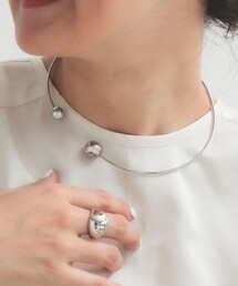 Demi-Luxe BEAMS | 【2/5再値下げ】アシンメトリー ボールチョーカー .M(チョーカー)