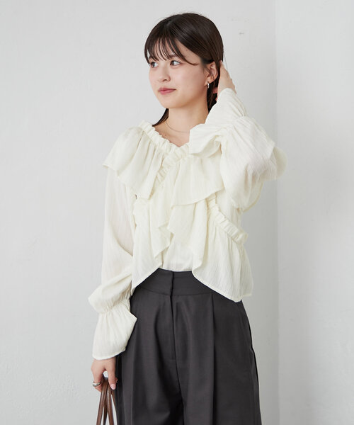 セール】[mline]オフショルフリルブラウス（シャツ/ブラウス）｜mline